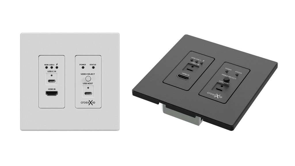 croscrossXio AVoverIP Encoder Wandanschlußfeld 4K USB-C,60W/HDMI2.0/DANTE/PoE  SCT-IPE5100W